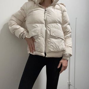 REISS  PAIGE-SIDE POPPER PUFFER CREAM JACKET, worn ones. Great condition